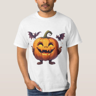 Camiseta Calabaza de Jack O Lantern Murciélagos de Hallowee