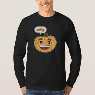 Camiseta Calabaza de Kawaii - la manga larga de los hombres
