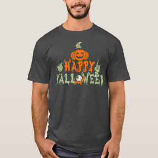 Camiseta Calabaza de la Bruja Roca Zombie Mano Ojo Feliz H