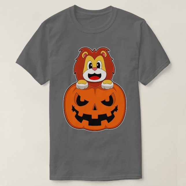 Camiseta Calabaza de león Halloween (Diseño del anverso)