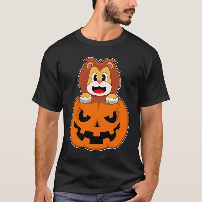 Camiseta Calabaza de león Halloween (Anverso)