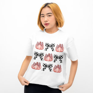 Camiseta Calabaza de leopardo rosado de piel de vaca con ve