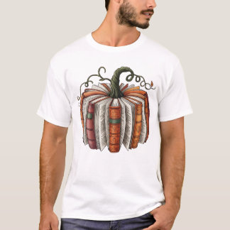 Camiseta Calabaza de libro de otoño, lectura acogedora de o
