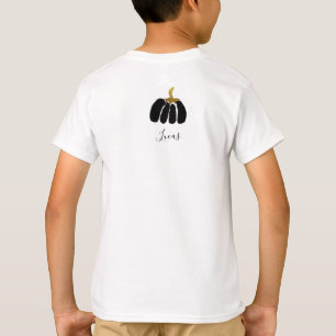 Camiseta Calabaza de monograma en negro, blanco y oro