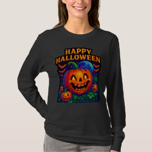 Camiseta Calabaza de Neon Glow "Halloween feliz"