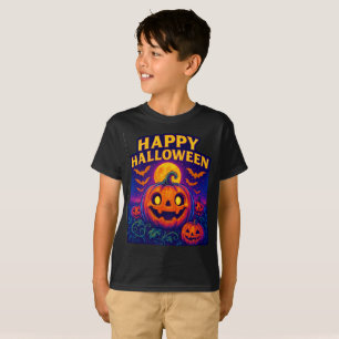 Camiseta Calabaza de Neon Glow "Halloween feliz"