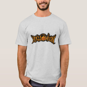 Camiseta Calabaza de ojos rubíes Feliz Halloween enmarcada 