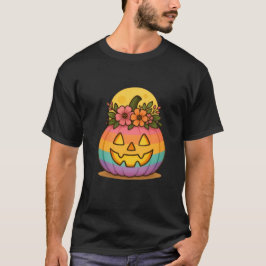 Camiseta Calabaza De Ombre Floral - Un Giro De Halloween Ex