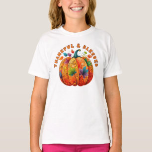 Camiseta Calabaza de otoño bendita y agradecida