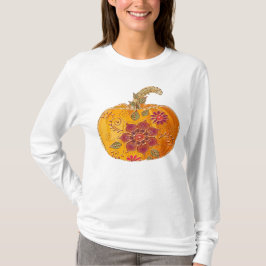 Camiseta Calabaza de otoño con flores