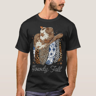 Camiseta Calabaza De Otoño Con Leopardo Gorra De Vaquero