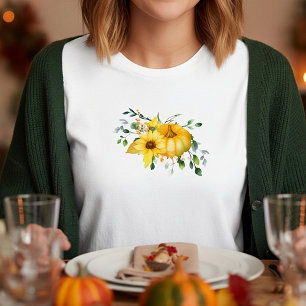 Camiseta Calabaza de otoño, girasoles y vegetación