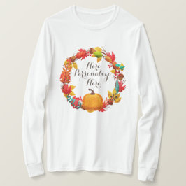 Camiseta Calabaza de otoño y hojas de otoño correa