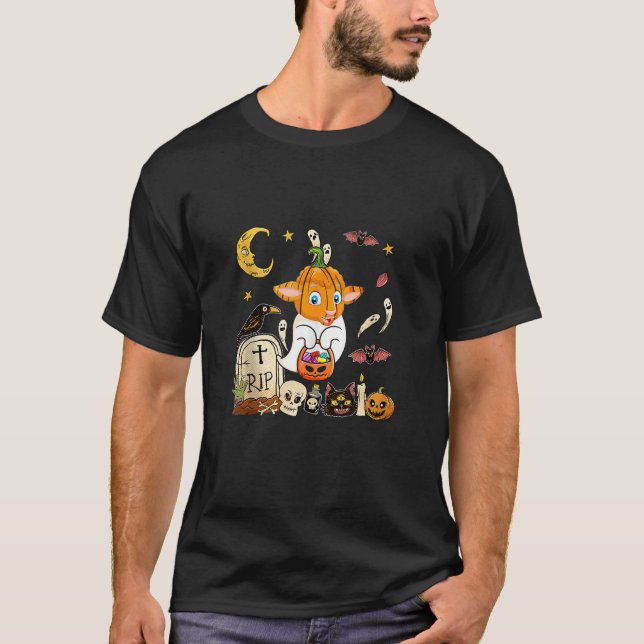 Camiseta Calabaza de oveja cara como disfraz boo fantasma d (Anverso)