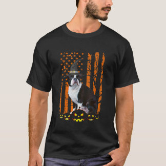 Camiseta Calabaza de perro de Boston Hala de bruja de la ba