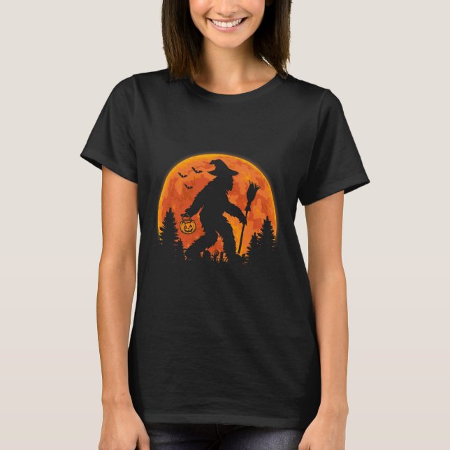 Camiseta Calabaza de pie grande Halloween Vestido Sasquatch (Anverso)