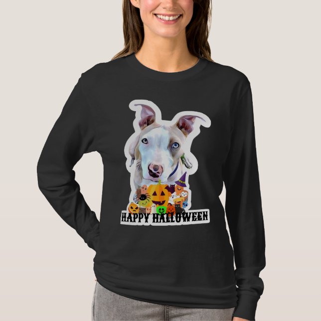 Camiseta Calabaza de Pitbull Halloween (Anverso)