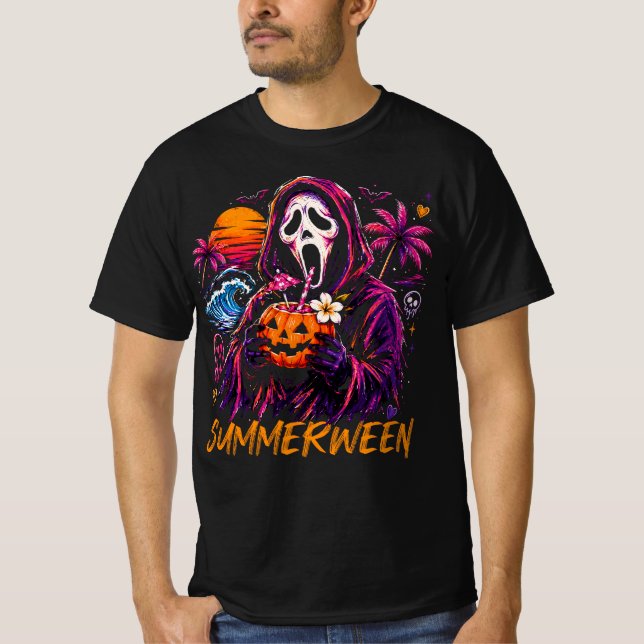 Camiseta Calabaza de Playa Ghostface de Summerween (Anverso)