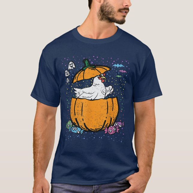 Camiseta Calabaza de pollo Calabaza de Halloween Tráfico an (Anverso)