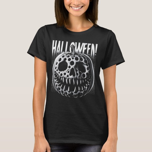 Camiseta Calabaza de Trypofobia Tocante Cráneo Creepe Hallo (Anverso)