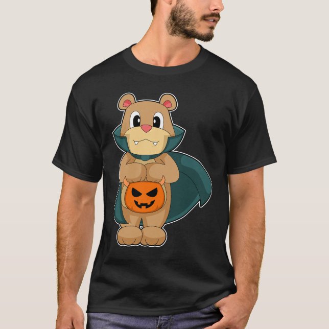 Camiseta Calabaza de vampiros de Bear Halloween (Anverso)