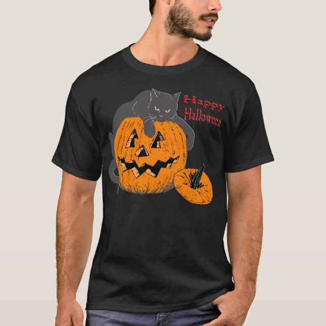 Camiseta Calabaza del gato negro (Anverso)