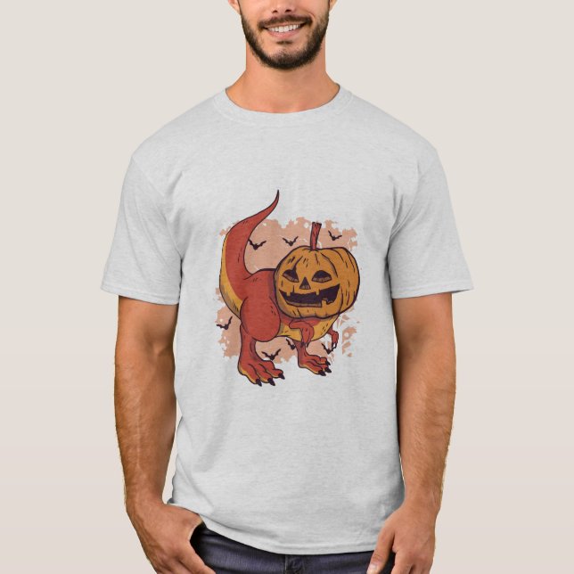 Camiseta Calabaza Dinosaurio T-Rex (Anverso)
