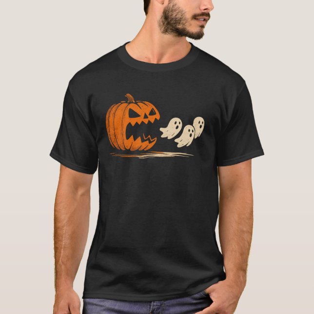 Camiseta Calabaza divertida de Halloween se come a los fant (Anverso)
