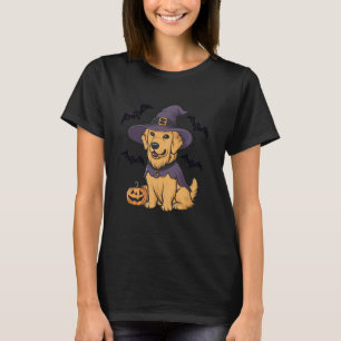 Camiseta Calabaza Divertida Murciélago Bruja Perro Retrieve