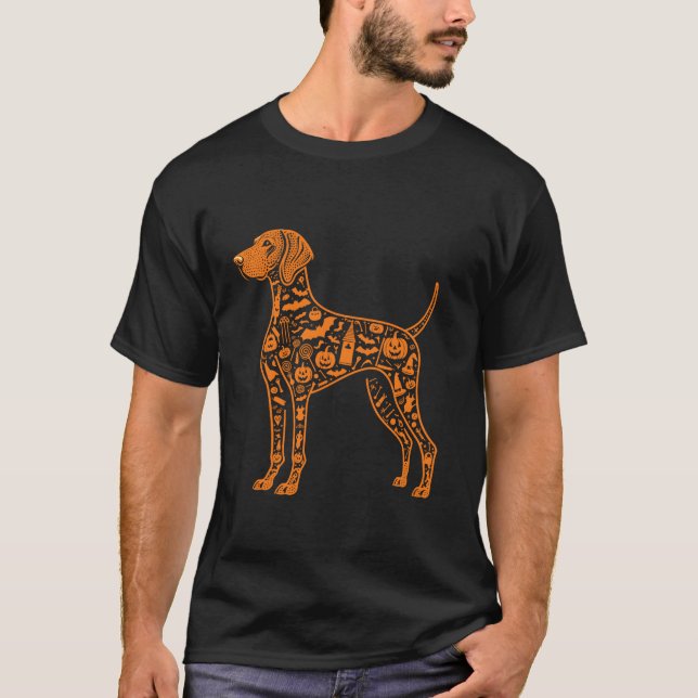 Camiseta Calabaza divertida Weimaraner Candy Halloween homb (Anverso)