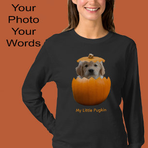 Camiseta Calabaza Divertida y Linda con Foto Personalizada