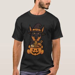 Camiseta Calabaza Doberman Pinscher Espeluznante Sopa Japon