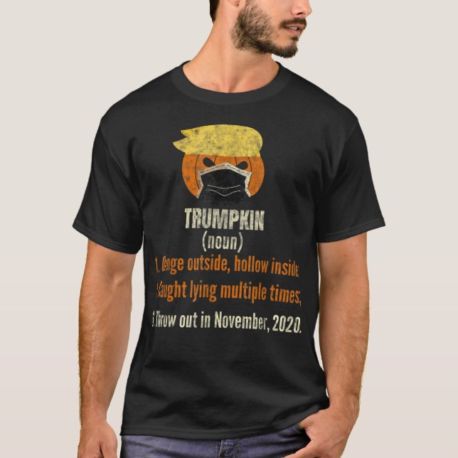 Camiseta Calabaza enmascarada Trumpkin Funny Halloween Anti (Anverso)