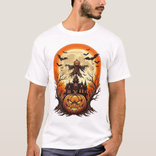 Camiseta Calabaza Espantosa Espantapájaros Casa Embrujada L