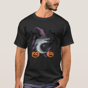 Camiseta Calabaza Espantosa Murciélago Bruja Pez Barracuda