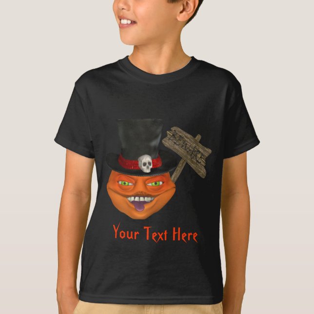 Camiseta Calabaza espeluznante cabeza de Halloween personal (Anverso)