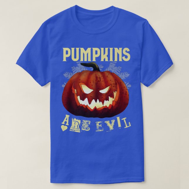 Camiseta Calabaza espeluznante de Halloween con miedo (Diseño del anverso)