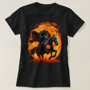 Camiseta Calabaza espeluznante de Halloween Jinete sin cabe