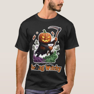 Camiseta Calabaza espeluznante segadora con fantasmas y ca