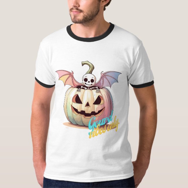 Camiseta Calabaza Esqueleto Kawaii  (Anverso)