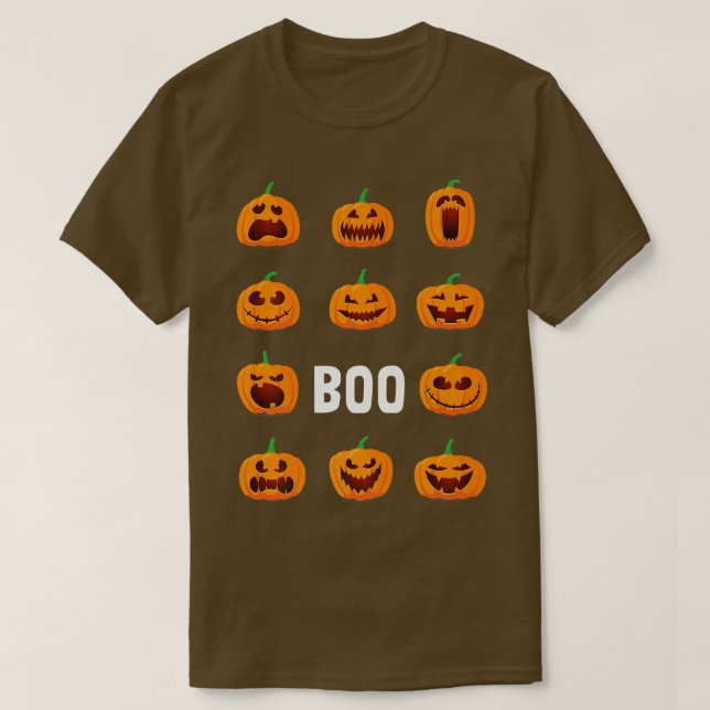 Camiseta Calabaza Face Boo Lazy Halloween Disstume Cuato Ja (Diseño del anverso)