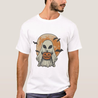 Camiseta Calabaza Fantasma Alien Halloween Noche Espeluznan