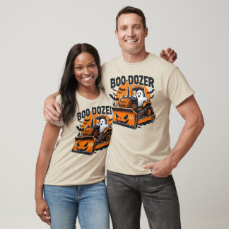 Camiseta Calabaza fantasma Boo-Dozer Halloween Construcción