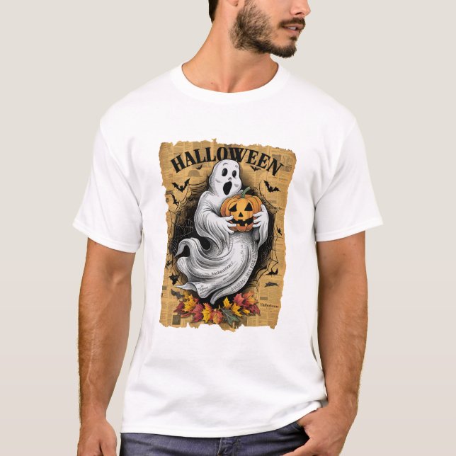 Camiseta Calabaza fantasma de Halloween (Anverso)