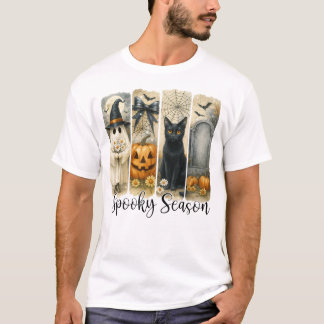 Camiseta Calabaza fantasma de Halloween en temporada de fan