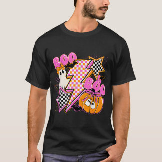 Camiseta Calabaza fantasma espeluznante de Halloween a cuad