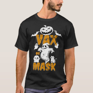 Camiseta Calabaza Fantasma Murciélago de Halloween Vax o Má