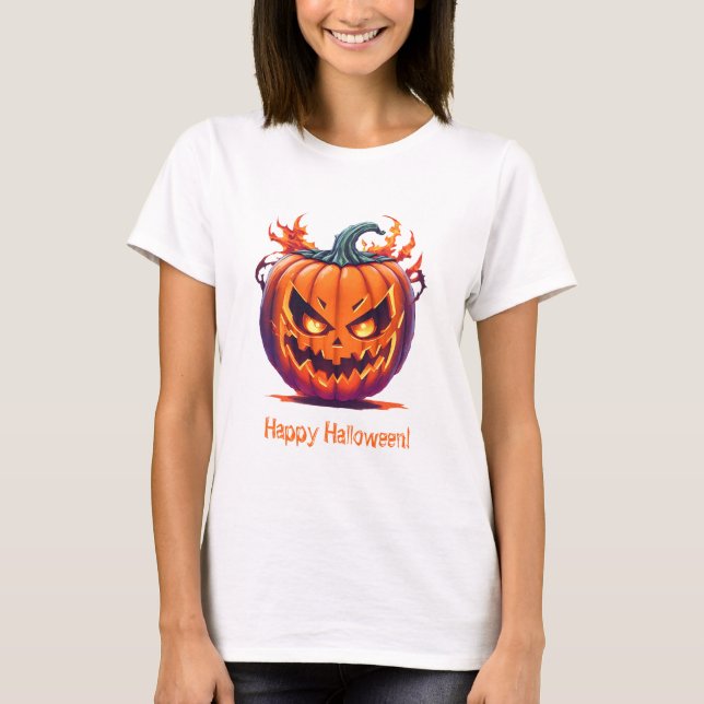 Camiseta Calabaza feliz de Halloween (Anverso)