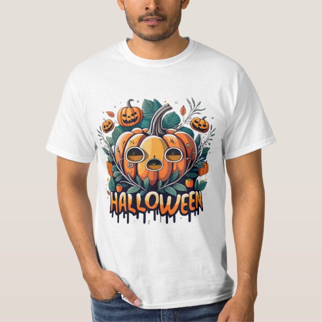 Camiseta Calabaza feliz de Halloween (Anverso)
