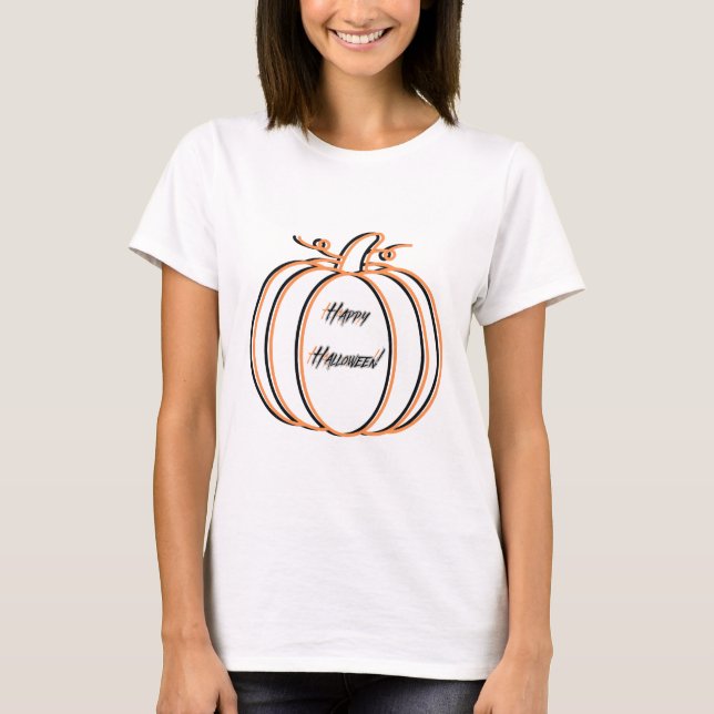 Camiseta Calabaza feliz de Halloween (Anverso)